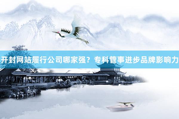开封网站履行公司哪家强？专科管事进步品牌影响力