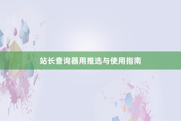 站长查询器用推选与使用指南