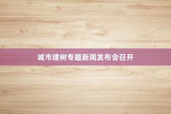 城市建树专题新闻发布会召开