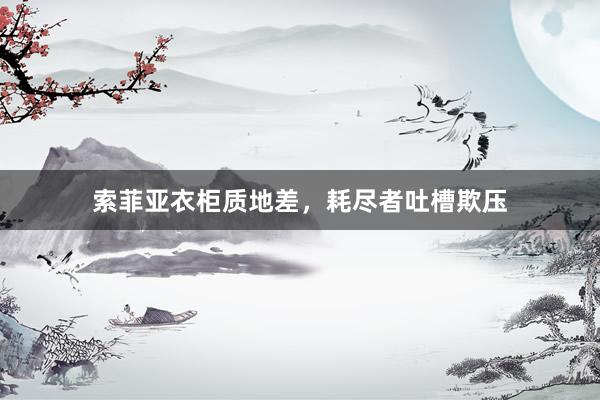 索菲亚衣柜质地差，耗尽者吐槽欺压
